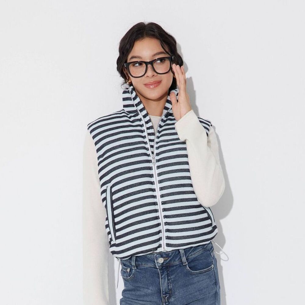 Women's Knit Vest - Wild Fable Blue Striped M